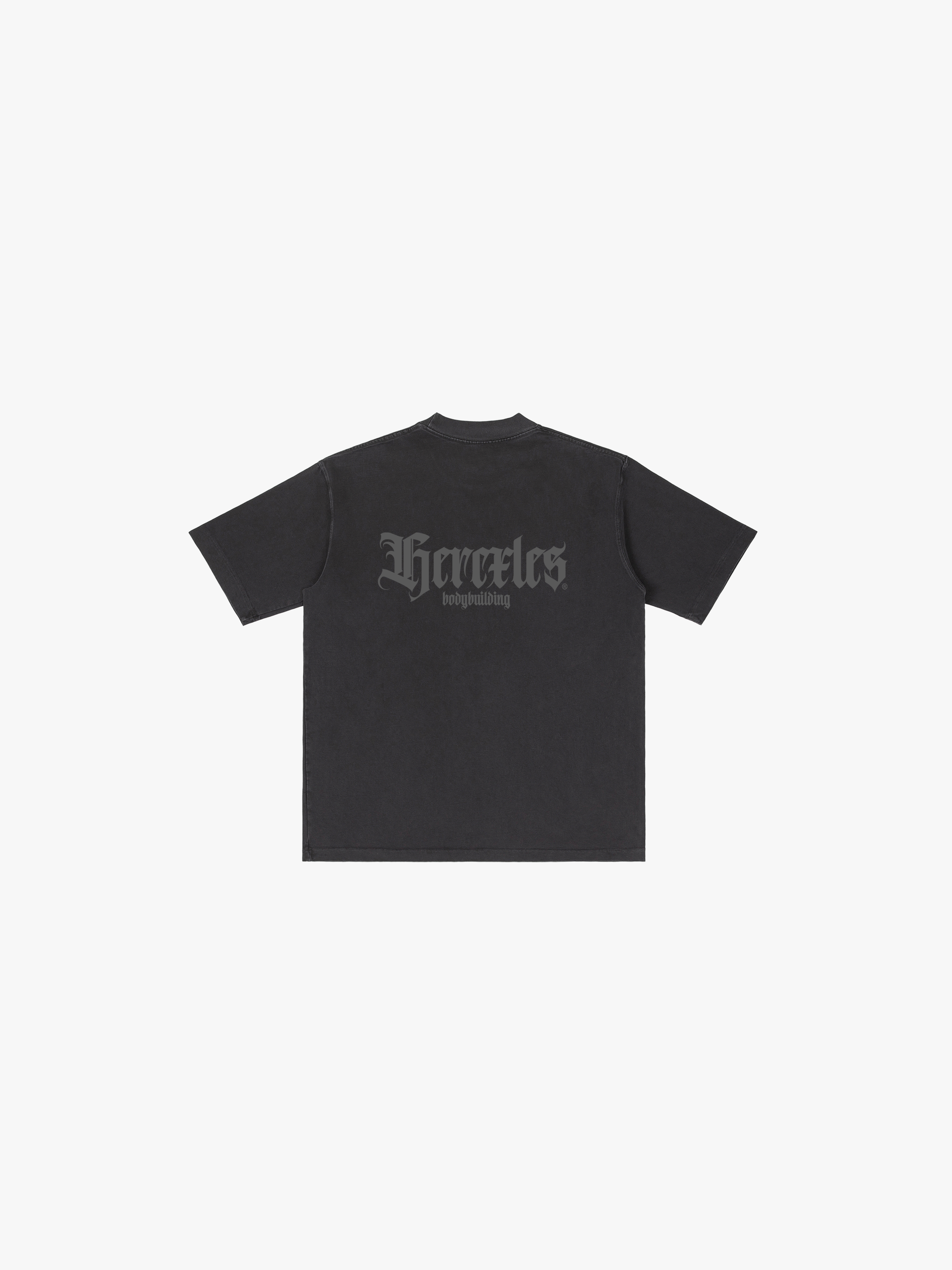 HERCXLES Bodybuilding Vintage T-Shirt in Vintage Black - back flat lay